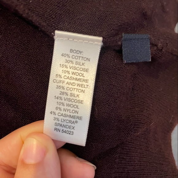 Banana Republic Plum Cotton/Silk Blend Cardigan with Buttons - Picture 5 of 5